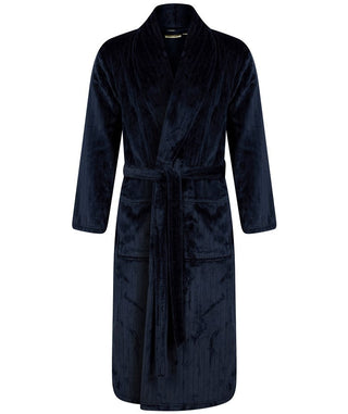 Solid Colour Stripe 49" Flannel Fleece Robe WR88851