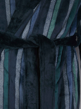 Herringbone Stripe Flannel Fleece 49" Shawl Collar Wrap WR1840