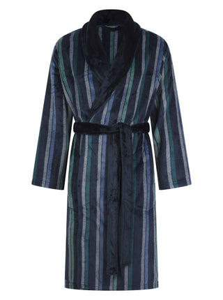 Herringbone Stripe Flannel Fleece 49" Shawl Collar Wrap WR1840