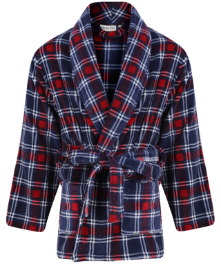 Printed Check Flannel Fleece 32" Bed Jacket WR66841
