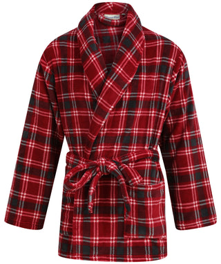 Printed Check Flannel Fleece 32" Bed Jacket WR66841