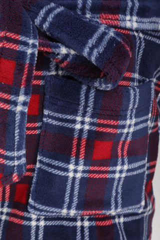 Printed Check Flannel Fleece 32" Bed Jacket WR66841